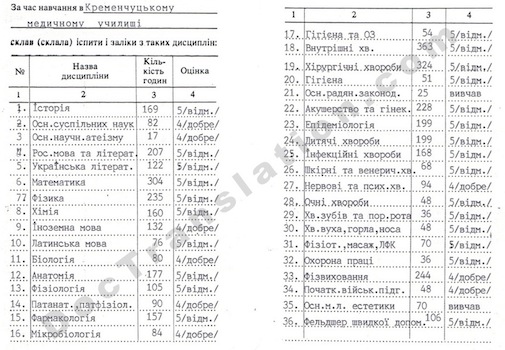 Ukraine Technicum Transcript for Certified Translation