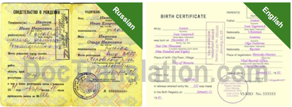 Certified  Russian  Translation Services for Soviet Birth Certificate in Los Angeles, CA