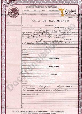 Certified Translation Of Mexican Birth Certificate From Spanish