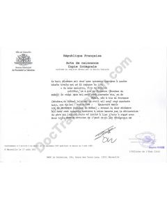 Birth Certificate - France