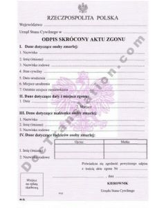 Death Certificate - Poland